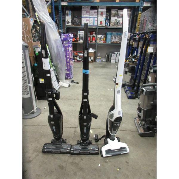 3 Eureka Cordless Stick Vacuums 