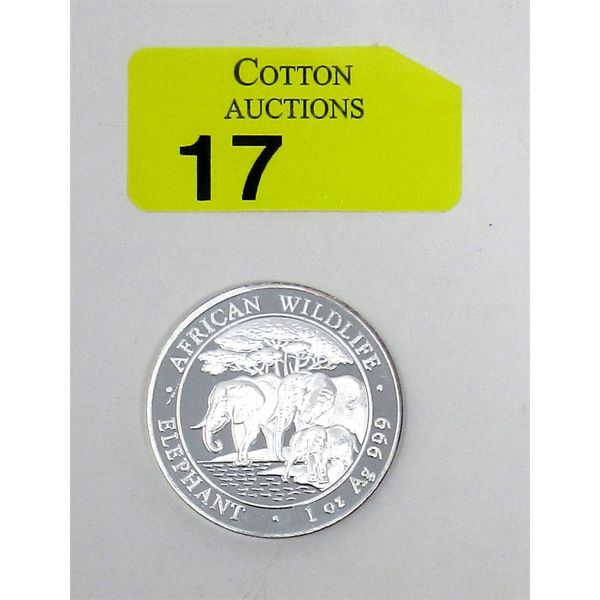 1 Oz .999 Silver 2013 African Wildlife Elephant Coin 