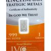 Image 2 : 10 x 1 Grain .999 Silver Certified Bars 