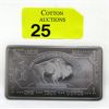 Image 1 : 1 Oz .999 Fine Titanium Buffalo USA Bar
