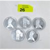 Image 1 : 5 x 1 Oz Silver Clad Nude Art Challenge Rounds