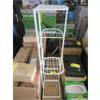 Image 1 : New White Metal Plant Stand - 10" x 18" x 38" tall
