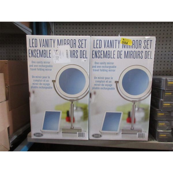 2 LED Vanity Mirror Sets - Customer Returns