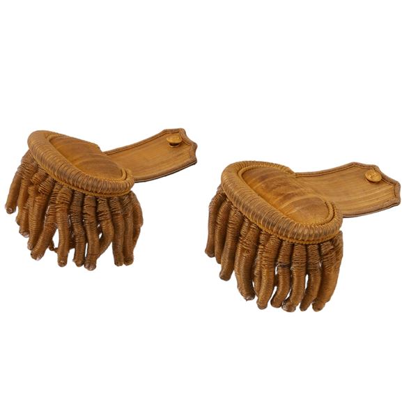 A PAIR OF BRITISH ROYAL NAVY EPAULETTES, 19TH CEN.