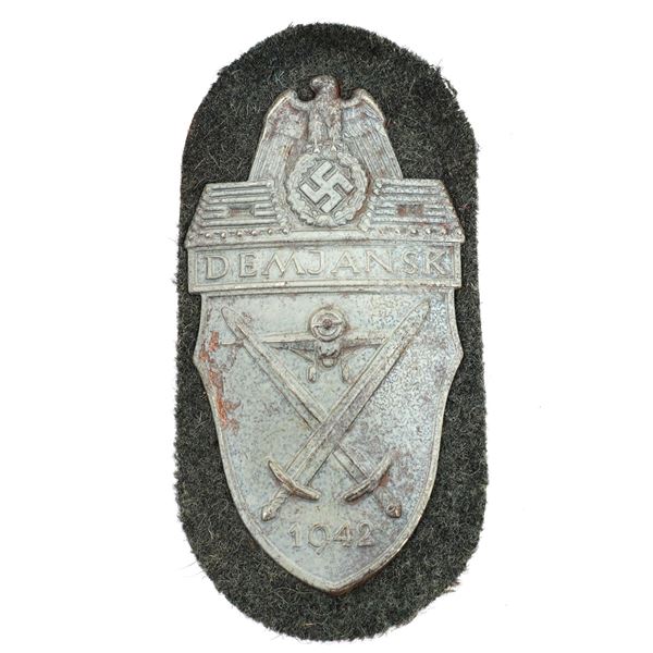 A GERMAN ARMY WW2 DEMJANSK SHIELD SLEEVE PATCH