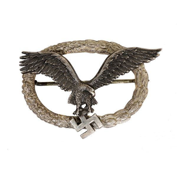 A GERMAN LUFTWAFFE 1ST MODEL PILOT/OBSERVER BADGE