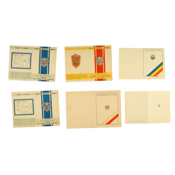 A SET OF 12 POLISH AWARD CITATIONS FOR WWII DECORATIONS, ALL ISSUED TO RED ARMY PERSONNEL.