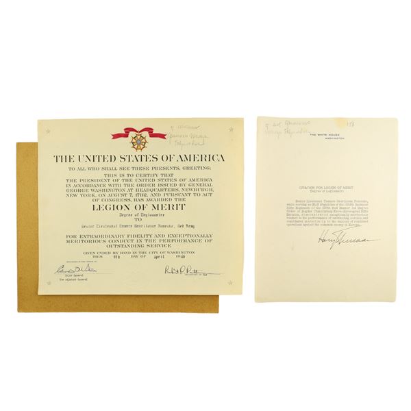 A SET OF PRESIDENT HARRY TRUMAN SIGNED CITATIONS ISSUED TO RED ARMY DOCTOR