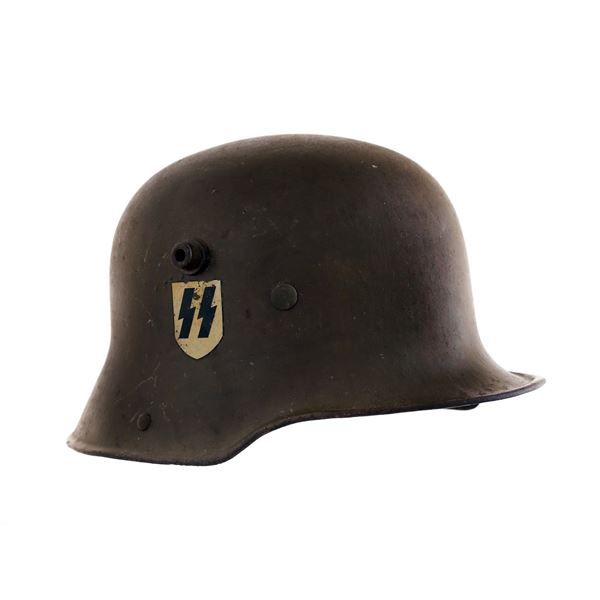 A NAZI GERMANY WW2 DOUBLE DECAL SS M1916 HELMET