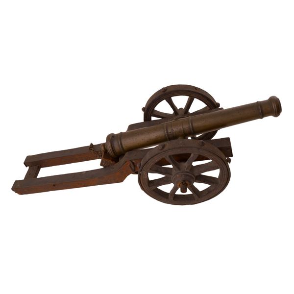 A MINIATURE FIELD CANNON, 19 CEN.