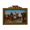 Image 2 : A NAPOLEONIC ERA BATTLE MINIATURE PAINTING IN BRASS FRAME