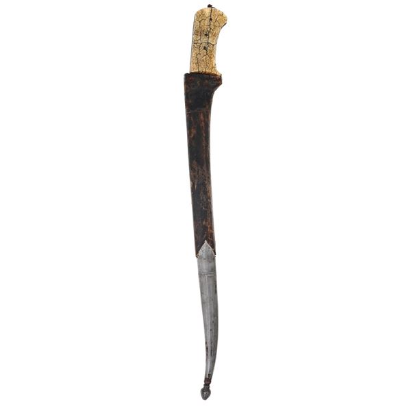 A LARGE CENTRAL ASIAN BUKHARA DAGGER WITH WOOTZ BLADE 19 C.