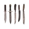 Image 2 : A SET OF FIVE KNIVES, MOSTLY AMERICAN, ONE BY TIFFANY AND CO.