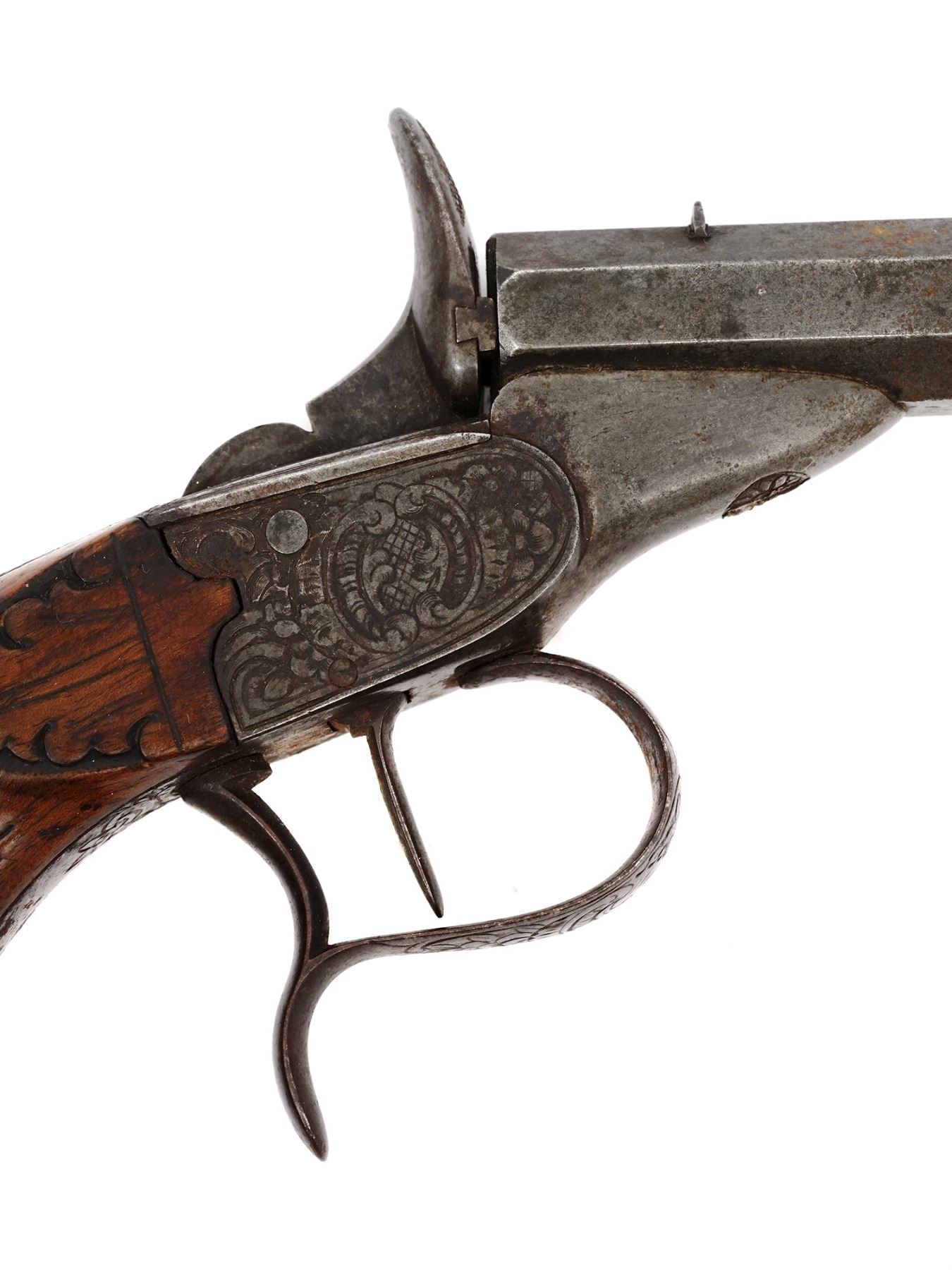 A BELGIAN RIMFIRE SMOOTHBORE OCTAGONAL BARREL TARGET PISTOL
