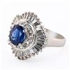 Image 2 : 2.03 ctw Blue Sapphire and 1.29 ctw Diamond Platinum Ring (GIA CERTIFIED)