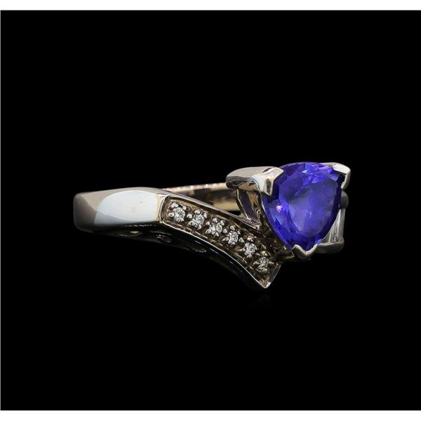 18KT White Gold 1.34 ctw Tanzanite and Diamond Ring