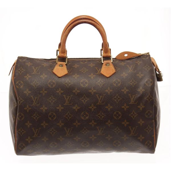 Louis Vuitton Brown Monogram Canvas Speedy 35 Satchel Bag