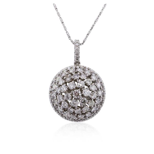 14KT White Gold 2.84 ctw Diamond Pendant With Chain