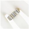 Image 3 : 14k Yellow Gold 1.37 ctw Channel Set Round & Baguette Cut Diamond Wide Band Ring