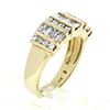 Image 8 : 14k Yellow Gold 1.37 ctw Channel Set Round & Baguette Cut Diamond Wide Band Ring