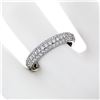 Image 2 : Javda 14K White Gold 2.50 ctw Diamond 4.15mm Domed 3 Row Eternity Band Ring Sz 7