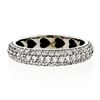 Image 5 : Javda 14K White Gold 2.50 ctw Diamond 4.15mm Domed 3 Row Eternity Band Ring Sz 7