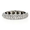 Image 7 : Javda 14K White Gold 2.50 ctw Diamond 4.15mm Domed 3 Row Eternity Band Ring Sz 7