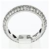 Image 9 : Javda 14K White Gold 2.50 ctw Diamond 4.15mm Domed 3 Row Eternity Band Ring Sz 7