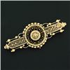 Image 2 : Vintage Victorian Revival 14K Yellow Gold Detailed Bead Work Bar Pin Brooch