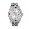 Image 1 : Rolex Ladies Quickset Stainless Steel Silver Index 18K White Gold Diamond & Ruby