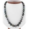 Image 1 : 18" Graduated Large Cultured Tahitian Gray Pearl Strand Necklace 8.25-11.75mm