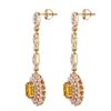 Image 3 : 8.26 ctw Yellow Sapphire and 5.33 ctw Diamond 14K Yellow Gold Dangle Earrings