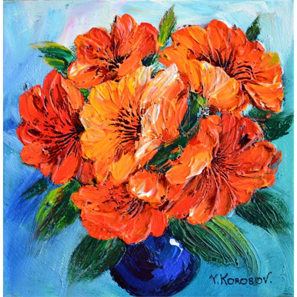 KOROBOV **SORBET BOUQUET ** SIGNED ORIGINAL ACRYLIC