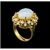 Image 4 : 14KT Yellow Gold 3.37 ctw Opal and Diamond Ring