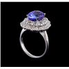 Image 4 : 4.70 ctw Tanzanite and Diamond Ring - 14KT White Gold