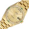 Image 1 : Rolex Mens 18K Yellow Gold Day Date President Champagne Index & Diamond Emerald