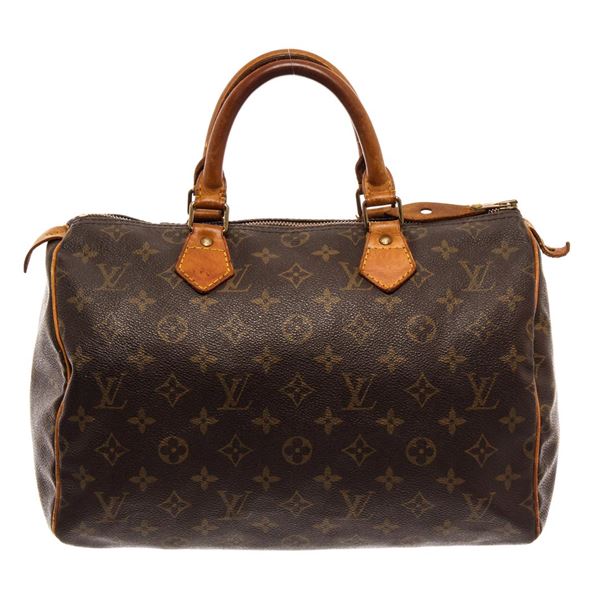 Louis Vuitton Brown Monogram Canvas Speedy 30 Satchel Bag