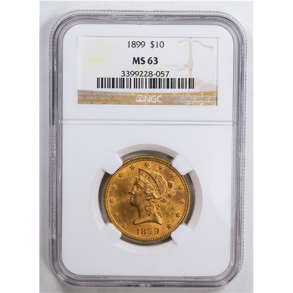 1899 $10 Eagle Gold Coin NGC MS63