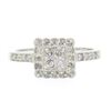 Image 1 : Solid 14k White Gold 0.50 ctw Round Diamond Petite Square Cluster Cocktail Ring