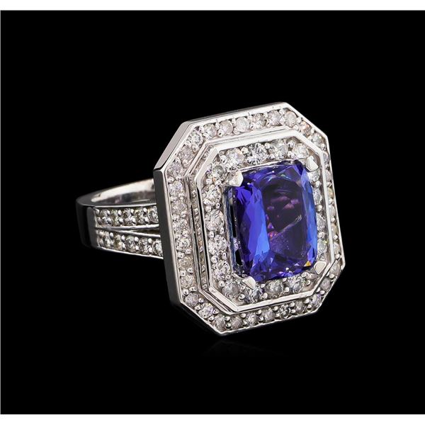 14KT White Gold 2.74 ctw Tanzanite and Diamond Ring