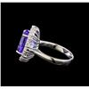 Image 3 : 14KT White Gold 3.67 ctw Tanzanite and Diamond Ring