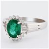 Image 2 : 1.19 ctw Emerald and 0.38 ctw Diamond 18K White Gold Ring