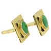 Image 3 : Vintage Men's 14k Yellow Gold EGL Deep Green Jadeite Jade Rectangular Cufflinks