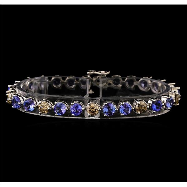 14KT White Gold 9.46 ctw Tanzanite and Diamond Bracelet