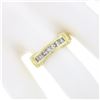 Image 3 : 18k Yellow Gold 0.70 ctw Channel Set Princess Cut Diamond w/ "X" Sides Band Ring