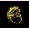 Image 3 : 14KT Yellow Gold 27.45 ctw Green Quartz and Diamond Ring