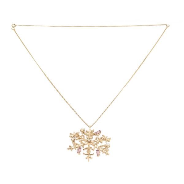 Chanel Gold CC Snowflake Necklace