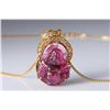 Image 3 : 18K Yellow Gold Tourmaline & Diamond Pendant