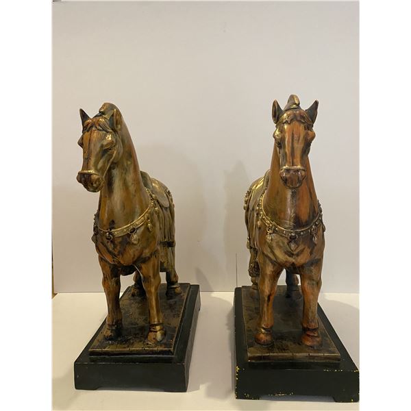 Vintage Asian Chinese Tang Horse Book Ends Statues