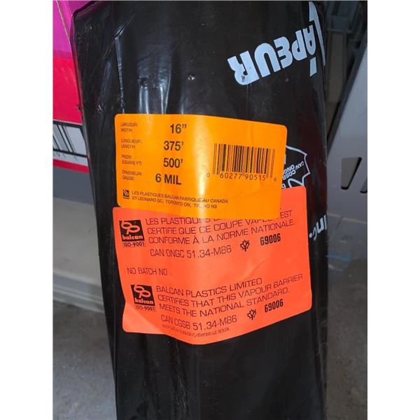 6 mil Balcan Plastics Vapour Barrier 16" Width 375' Length 500sqft